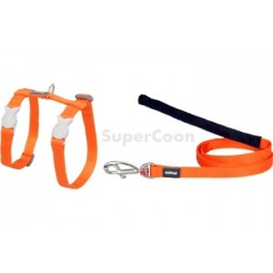 Red Dingo Cat Harness And Lead - Orange